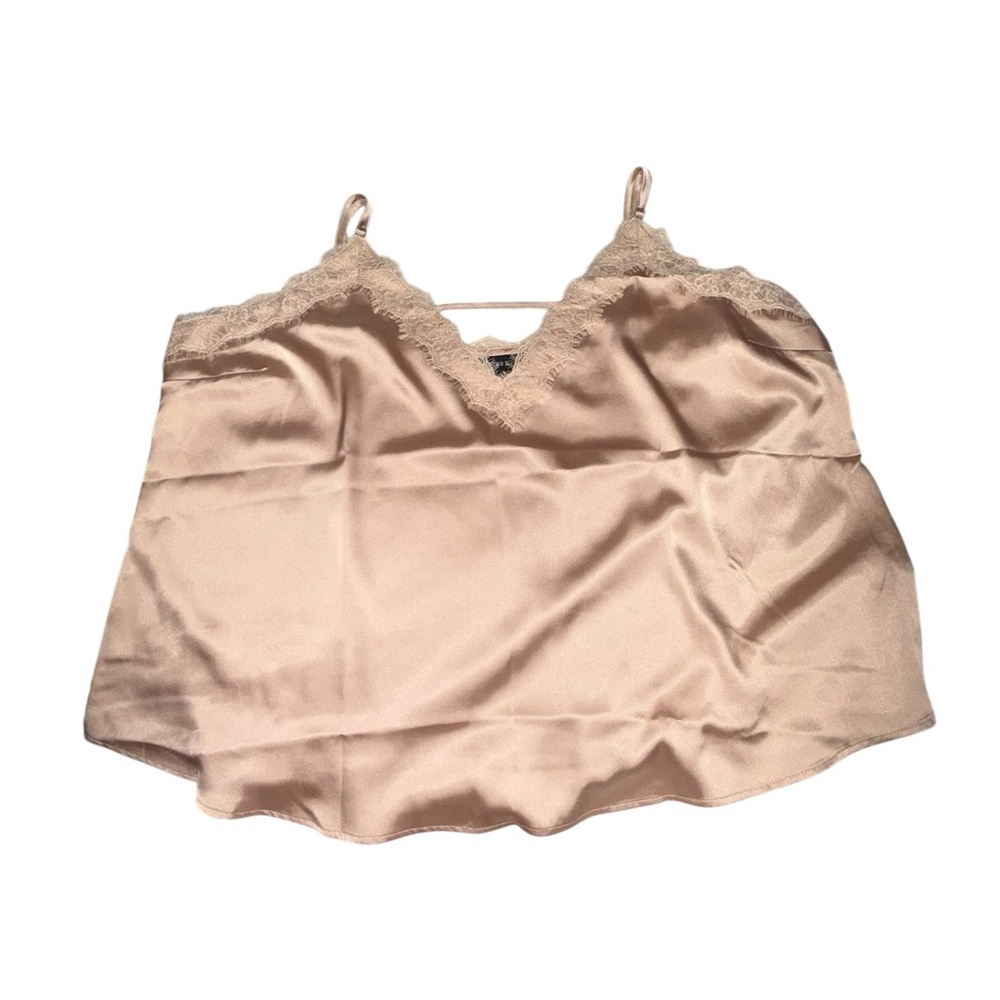 Forever 21 + Lace Trim Satin Nude Tank Top 3X